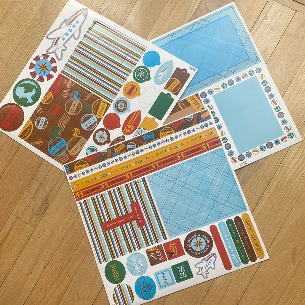 Travel Scrapbook Kit Bundle 8x8 Album Junk Journal Craft Supplies Lot NWT